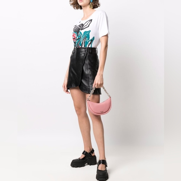 NWT AUTHENTIC Kate Spade Convertible Crossbody Smile Bag Pink Leather Gold Chain - Picture 4 of 17